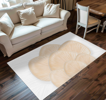 Tapis vinyle salon pétales fleur beige - TenStickers