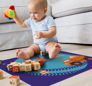 Tapis vinyle pour enfants aire de jeux de construction - TenStickers