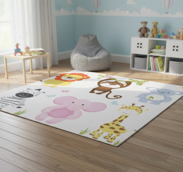 Tapis vinyle pour enfants animaux colorés - TenStickers