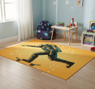Tapis vinyle pour enfants astronaute sur skate - TenStickers