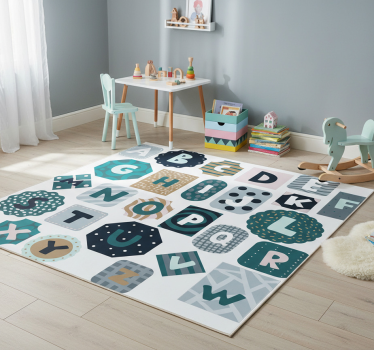Tapis vinyle pour enfants autocollant alphabet nordique - TenStickers