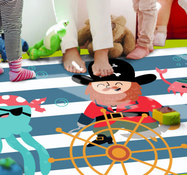 Tapis vinyle pour enfants aventure de pirates - TenStickers