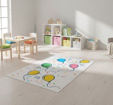 Tapis vinyle pour enfants ballon avec confettis - TenStickers