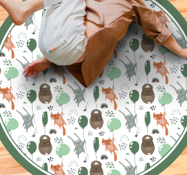 Tapis vinyle pour enfants ballons animaux ludiques - TenStickers