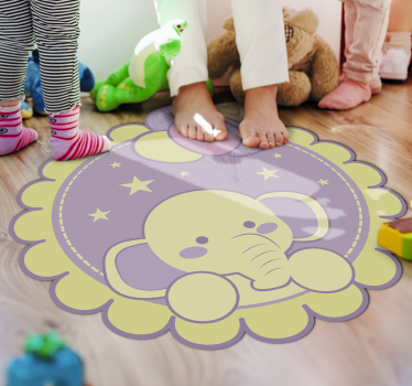Tapis vinyle pour enfants ballons éléphants - TenStickers