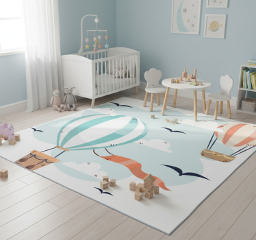 Tapis vinyle pour enfants ballons et nuages - TenStickers