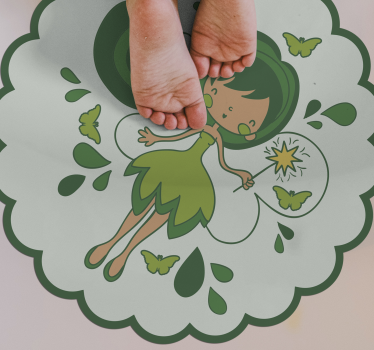 Tapis vinyle pour enfants personnage de fée verte - TenStickers