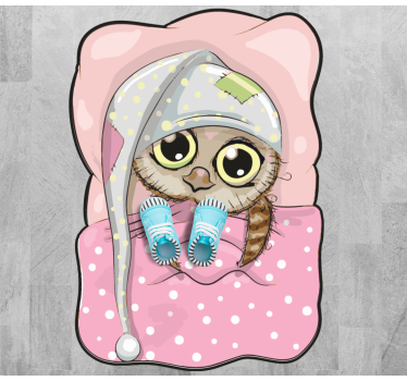 Tapis vinyle pour enfants chouette endormie mignonne - TenStickers