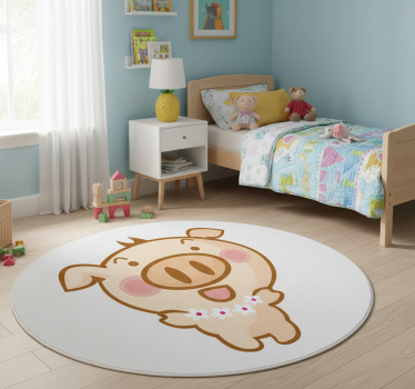 Tapis vinyle pour enfants cochon hawaïen - TenStickers