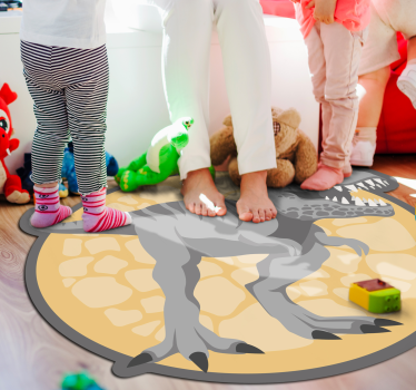 Tapis vinyle pour enfants conception circulaire de dinosaure - TenStickers