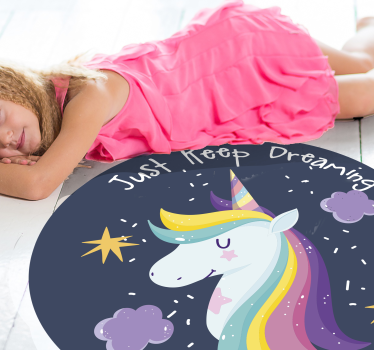 Tapis vinyle pour enfants continue de rêver licorne - TenStickers