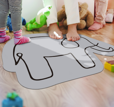Tapis vinyle pour enfants contour de l'éléphant - TenStickers