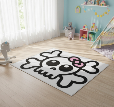 Tapis vinyle pour enfants crâne avec ruban - TenStickers