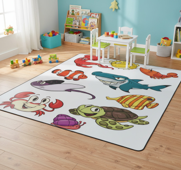 Tapis vinyle pour enfants pack de poissons colorés - TenStickers