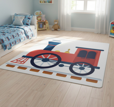 Tapis vinyle pour enfants train rouge ancien - TenStickers