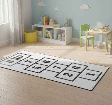 Tapis vinyle pour enfants échiquier noir et blanc - TenStickers