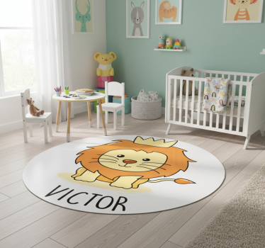 Tapis vinyle pour enfants dessin bébé lion - TenStickers