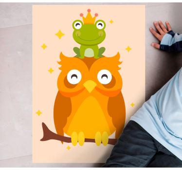 Tapis vinyle pour enfants duo de chouettes amicales - TenStickers