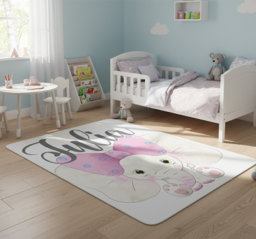 Tapis vinyle pour enfants Élément avec bébé et nom - TenStickers