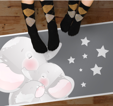Tapis vinyle pour enfants éléphants endormis - TenStickers