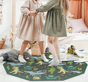 Tapis vinyle pour enfants empreintes de dinosaures - TenStickers