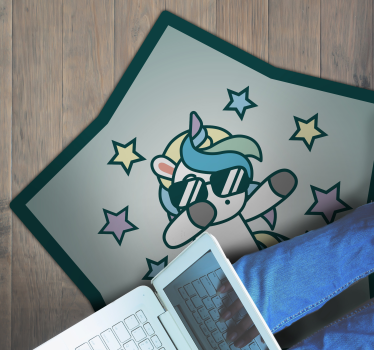 Tapis vinyle pour enfants étoile de licorne cool - TenStickers