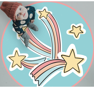 Tapis vinyle pour enfants étoiles arc-en-ciel colorées - TenStickers