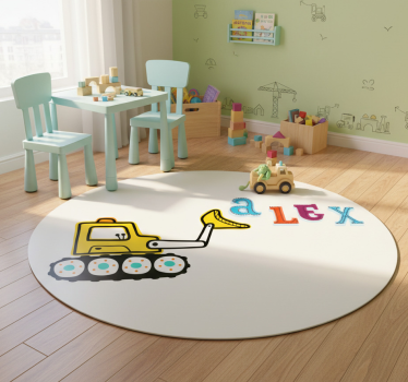 Tapis vinyle pour enfants excavateur personnalisé - TenStickers