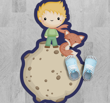 Tapis vinyle pour enfants explorateur spatial cartoon - TenStickers