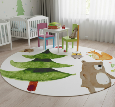Tapis vinyle pour enfants animaux sauvages de la forêt - TenStickers