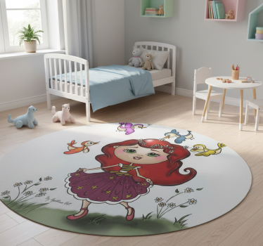 Tapis vinyle pour enfants fille dans la nature - TenStickers
