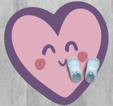Tapis vinyle pour enfants forme de cœur joyeux - TenStickers
