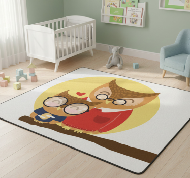 Tapis vinyle pour enfants hibou père et fils - TenStickers