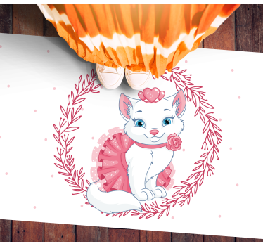 Tapis vinyle pour enfants illustration de chat charmant - TenStickers