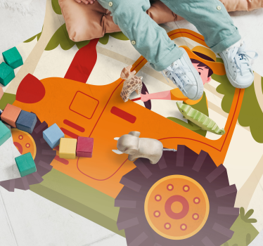 Tapis vinyle pour enfants images ludiques du tracteur - TenStickers