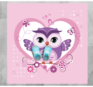 Tapis vinyle pour enfants joli coeur de hibou - TenStickers