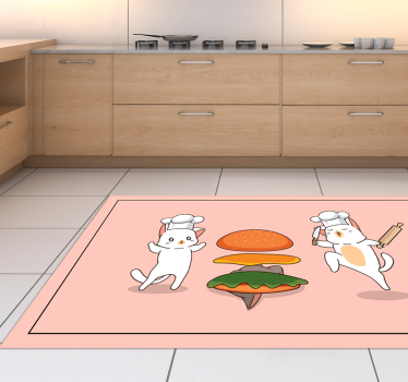 Tapis vinyle pour enfants joyeux compagnons de cuisine - TenStickers