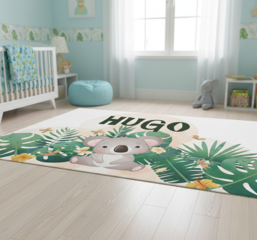 Tapis vinyle pour enfants koala mignon avec prénom - TenStickers