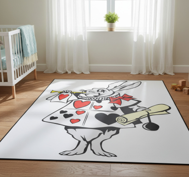 Tapis vinyle pour enfants lapin au pays des merveilles - TenStickers