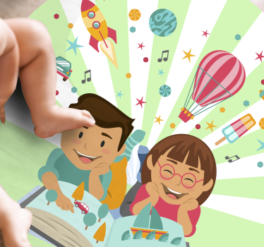 Tapis vinyle pour enfants lecture imaginative - TenStickers