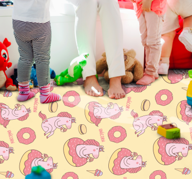 Tapis vinyle pour enfants modèle de beignet licorne - TenStickers