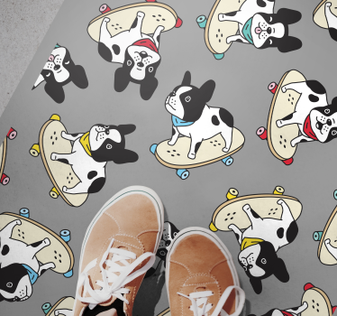 Tapis vinyle pour enfants modèle de chiens de patinage - TenStickers