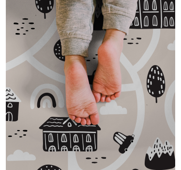 Tapis vinyle pour enfants modèle de route de ville - TenStickers