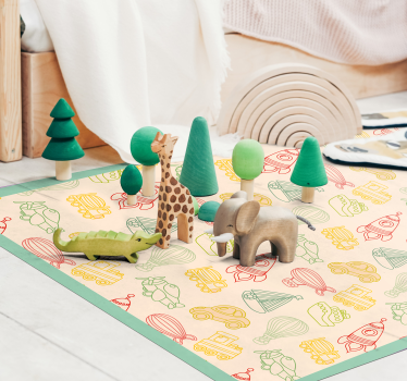 Tapis vinyle pour enfants modèle de transport ludique - TenStickers