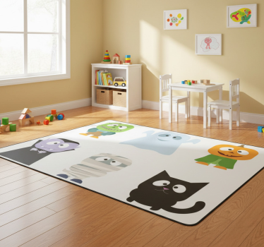 Tapis vinyle pour enfants monstres halloween - TenStickers