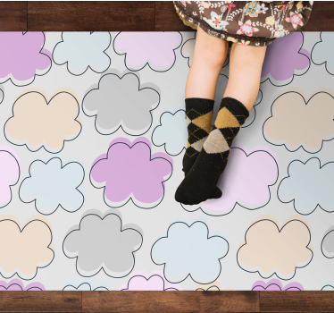 Tapis vinyle pour enfants motif de nuages pastel - TenStickers