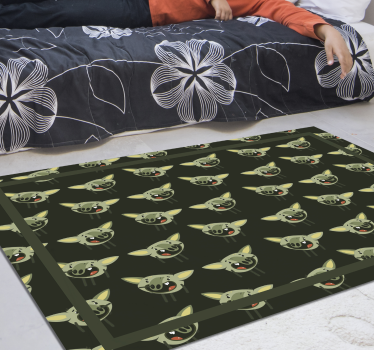 Tapis vinyle pour enfants visages de monstres verts - TenStickers