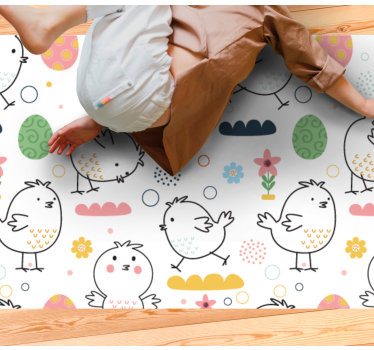 Tapis vinyle pour enfants motif de poulets charmants - TenStickers