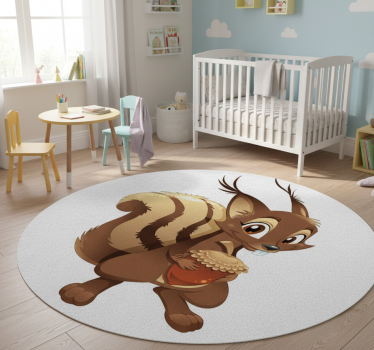 Tapis vinyle pour enfants Écureuil avec gland - TenStickers