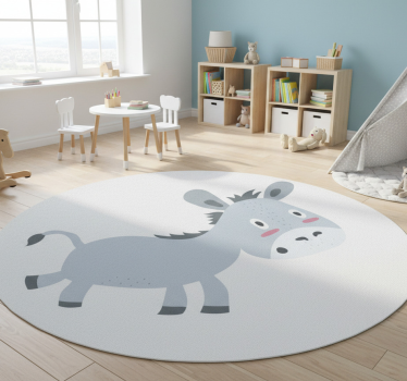 Tapis vinyle pour enfants âne gris - TenStickers